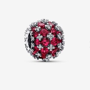 Pandora Sparkling Pavé Round Pink Charm 792630c01 Sterling silver NWT